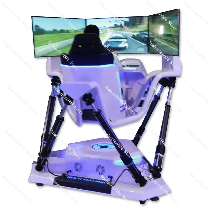 six-axis three-screen racing machine, video game city large game console, car driving simulation somatosensory game VR all-in-on