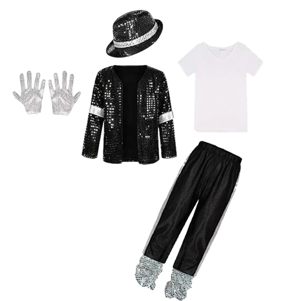 Kids Jackson Pop Star Jackson Cosplay Costume Halloween Carnival Stage Performance Clothes Hip Hop Dance Outfit view 2