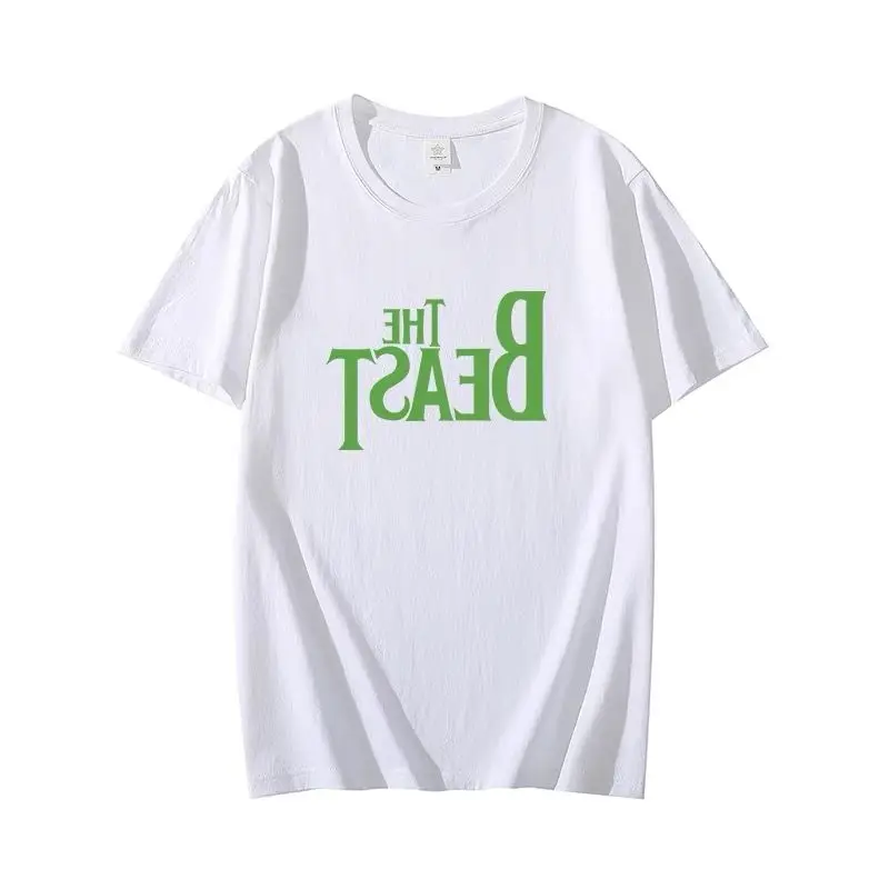 Neon Green The Beast Reverse Text Print on Premium 100% Cotton Mens T Shirt Perfect Summer Streetwear and Anime Inspired Style
