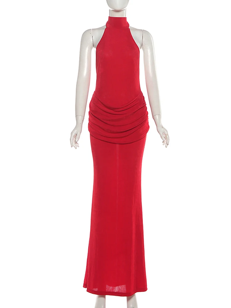 sachin and babi light blue dress Lace-up Gradient Color Fishtail Dress with Metal *