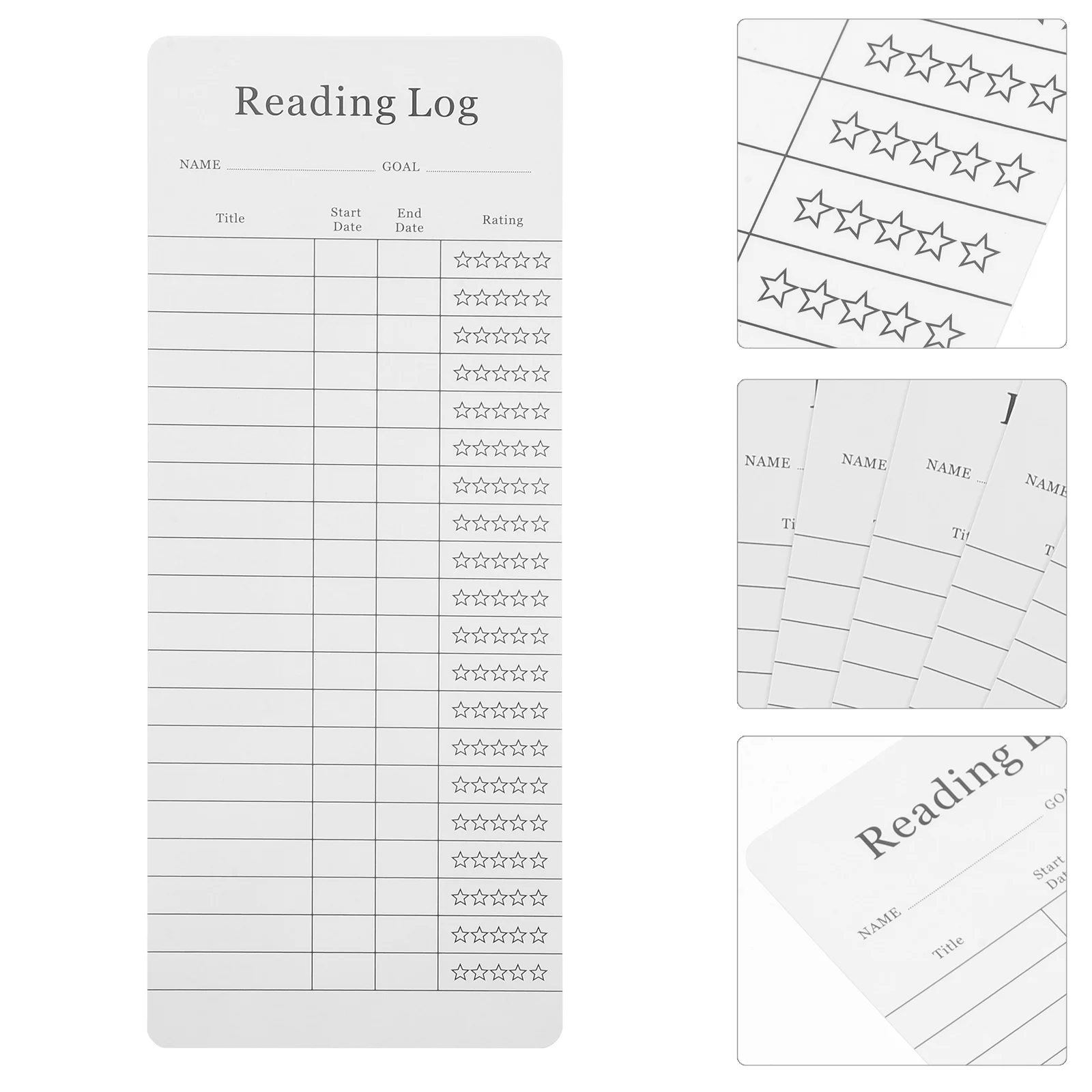 12pcs Card Bookmark Reading Log Book Tracker Bookmarks for Students Teachers Book Lovers Coated Paper Library