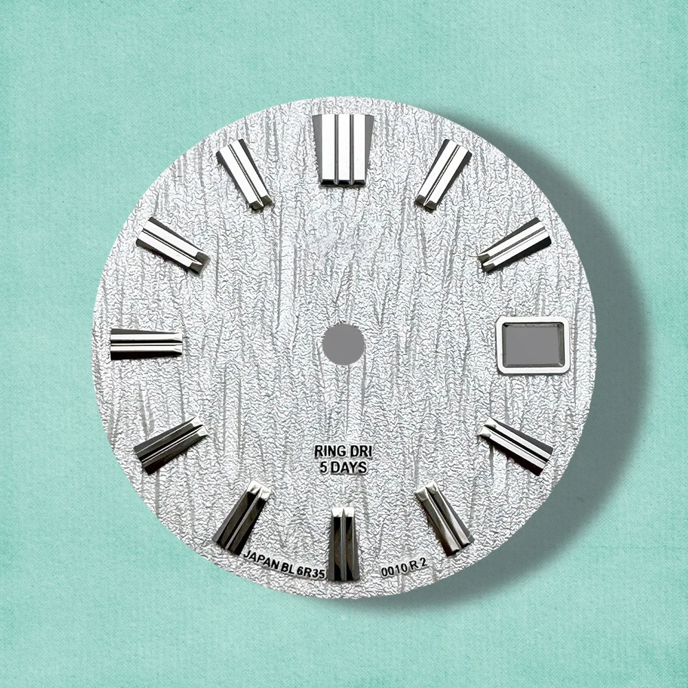 28.5mm G S Logo Glacier Dial Fit NH35/NH36 Japan Automatic Movement High-Quality Solid Nail Dial Watch Modification Accessories