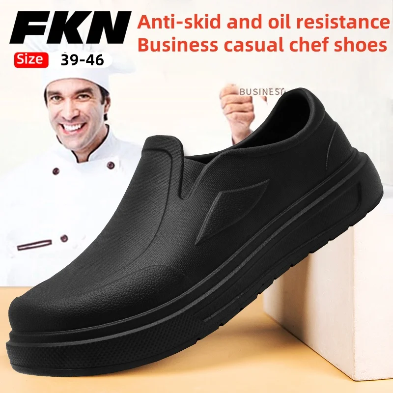 

Summer chef shoes, labor protection shoes and oil-proof work shoes lazy fashion rain boots in one step fashion shoes 36-46