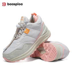 Baasploa New Walking Shoes Women Winter Casual Waterproof Plush Warm Cotton Shoes Female Outdoor Non-Slip Wear-Resistant Sneaker