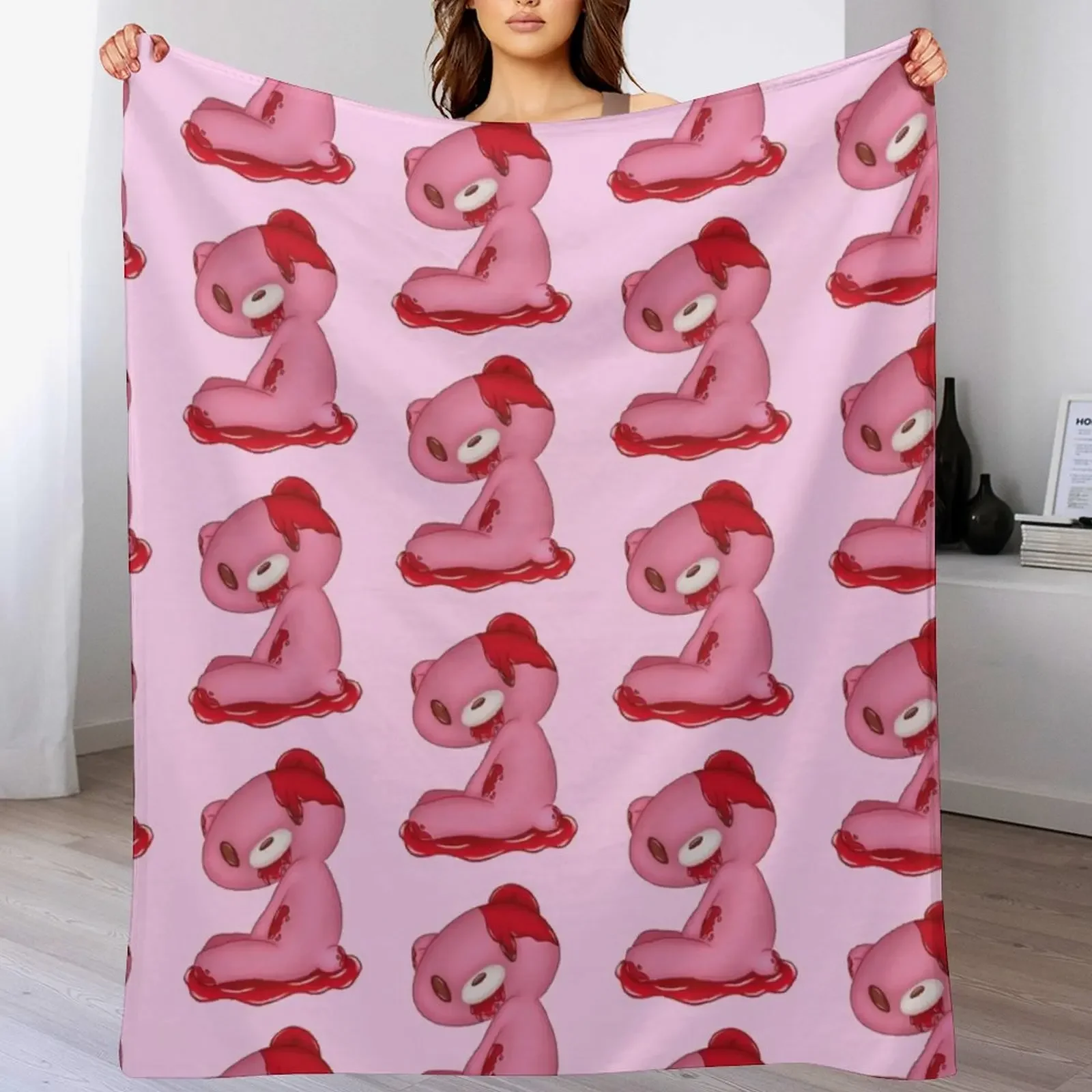 Gloomy Bear Throw Blanket Luxury Designer Custom Sofa Quilt Blankets