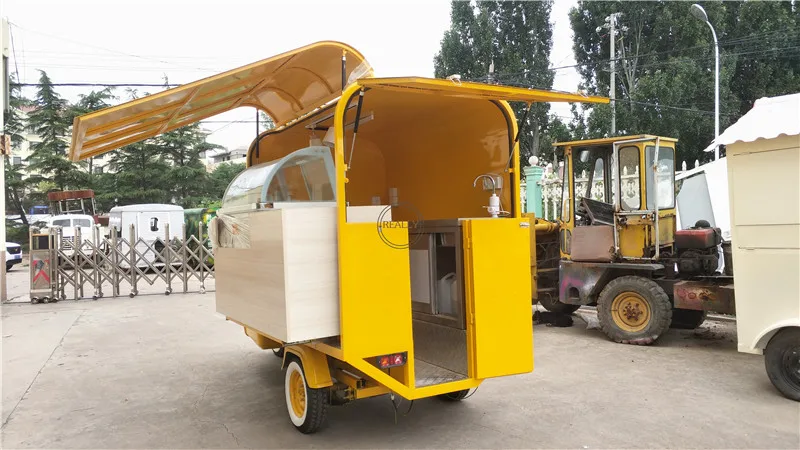 Triciclo para perritos calientes, Vintage, mono, cerveza, Bar, carrito de café, camión de comida móvil, aperitivos para Pizza, furgoneta expendedora a la venta