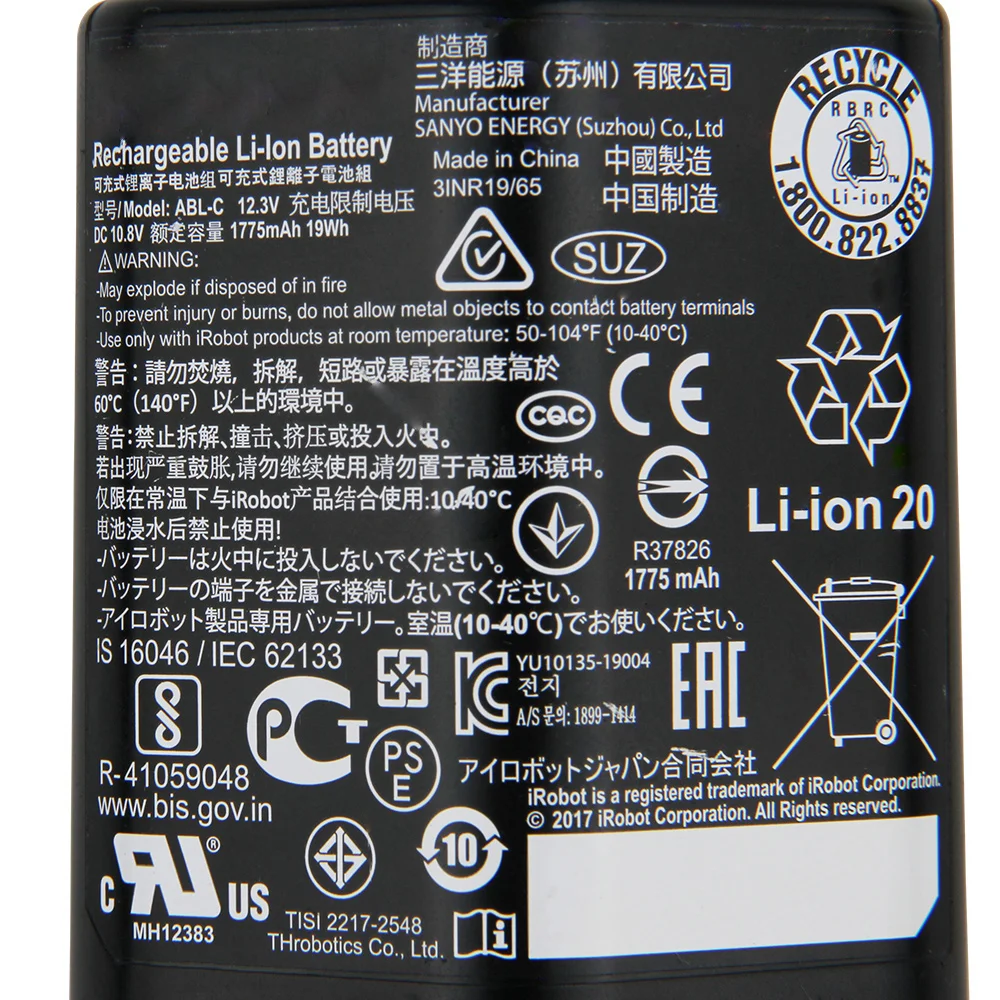 Oryginalna wymienna bateria do iRobot Braava Jet M6 abl-c oryginalna bateria 1775mAh — zdjęcie produktu 3