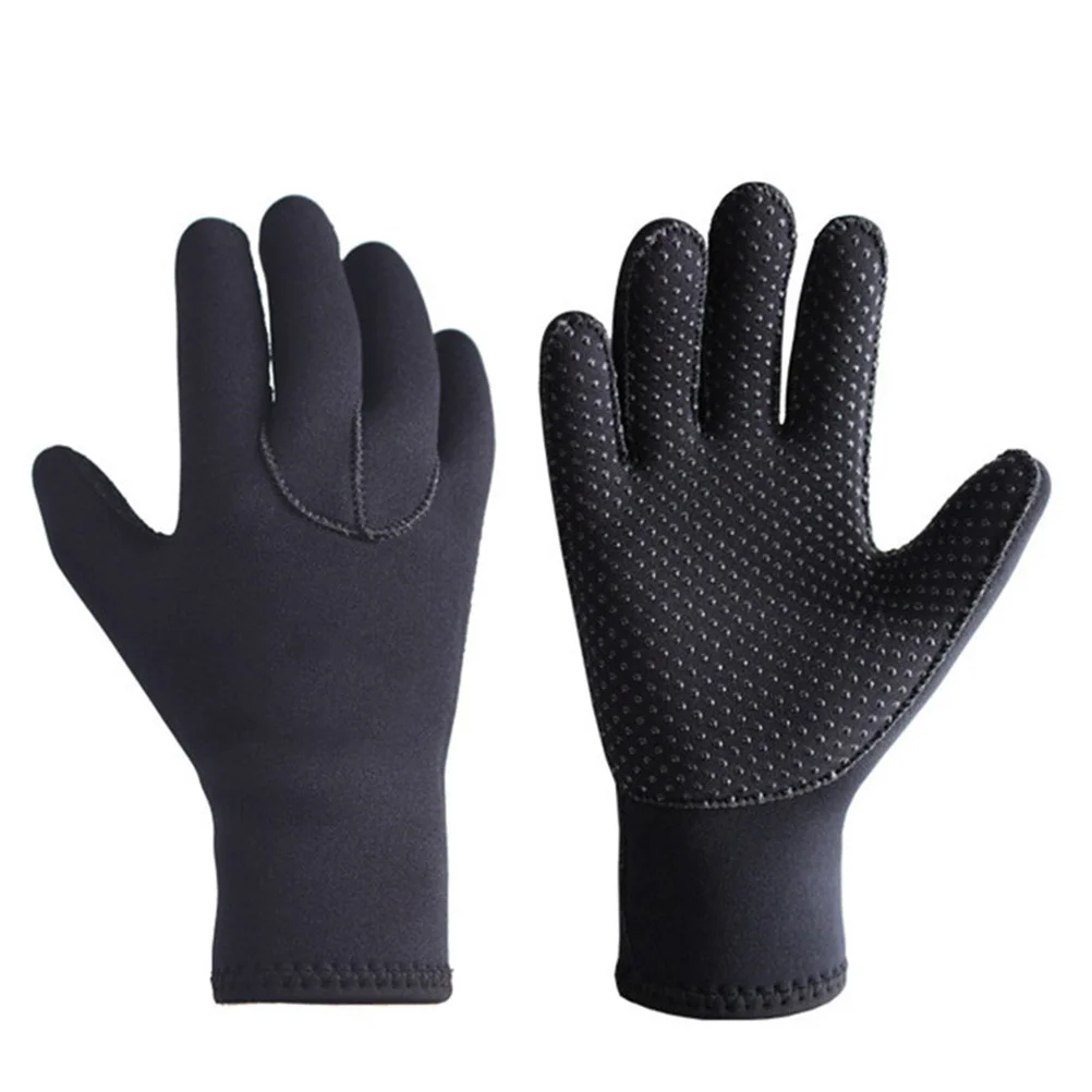 

1Pair 3mm Neoprene Snorkeling Gloves Water-Tight Non-Slip Wetsuit Gloves for Winter Diving Swimming Spearfishing S Black
