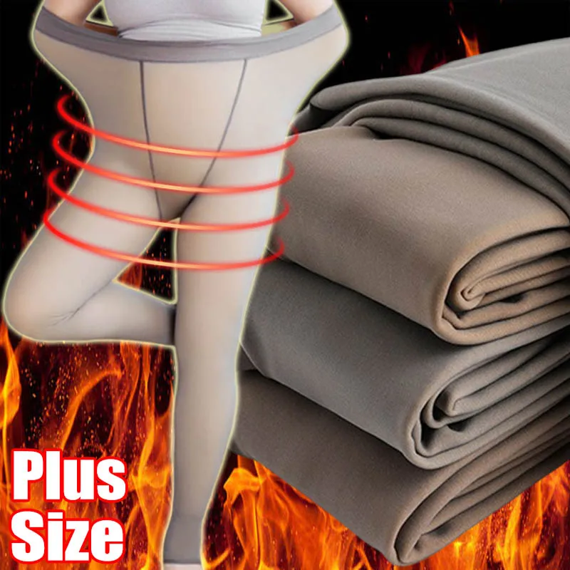 

Ladies Winter Warm Velvet Leggings Thermal Pants Polar Pantyhose Socks for Women Tights Skin Effect High Waist Wool Hosiery