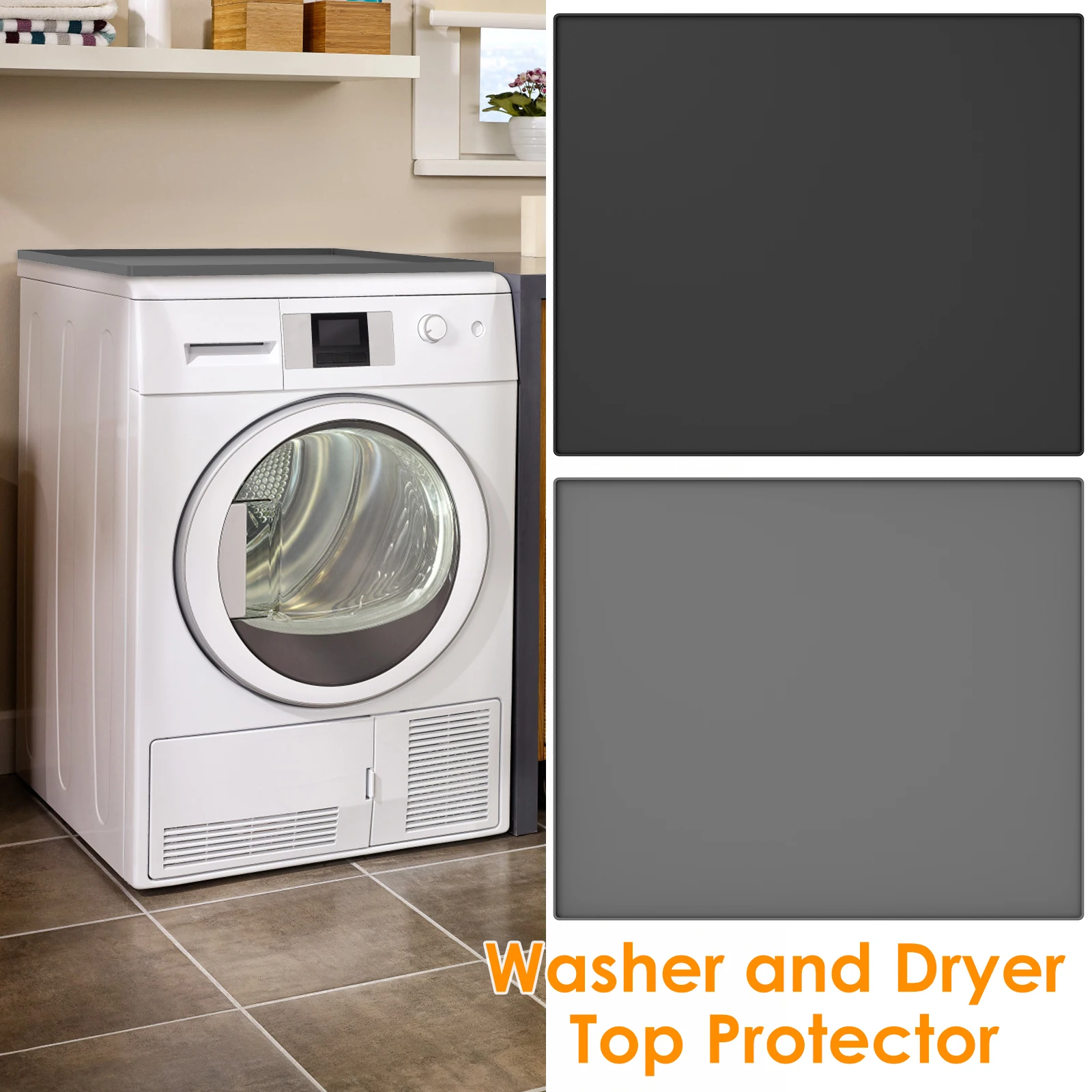 

Washer and Dryer Top Cover Silicone Washer Top Protector 23.6×19.7 Inch Washer and Dryer Top Protector Washable Dryer Top