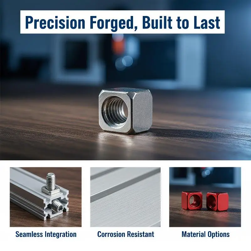 NEW 10pcs M3 Hexagonal Cube Nut Three Sided Fixed Block Aluminum Alloy Square Connector For 3D Printer DIY Acrylic Case Screw
