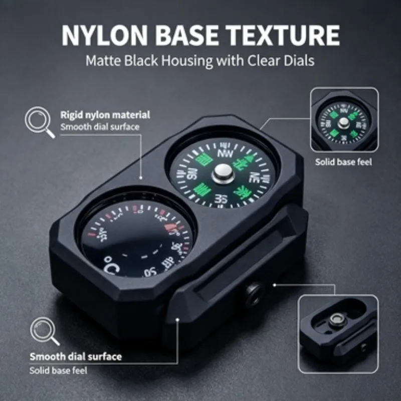 Rounded Edge Safe Craft Nylon Compass Thermometer Decor Base Fit Rifle Hobby Simulation Gift Ornament Gear