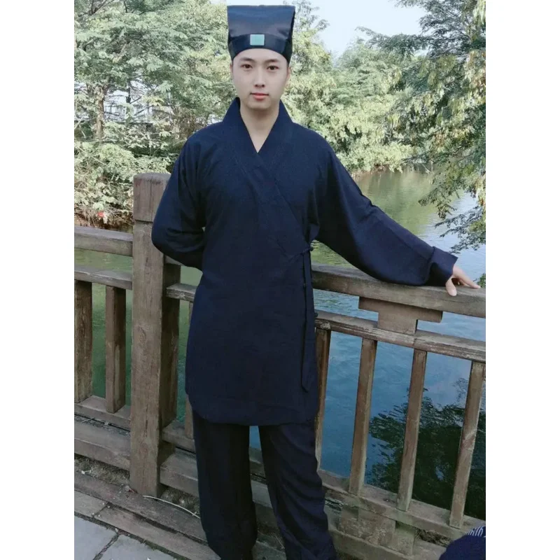 Cinese Wudang Taoist Kung Fu abbigliamento uomo Tai Chi uniforme Shaolin buddista monaco Robes arti marziali Kungfu abbigliamento top pantaloni