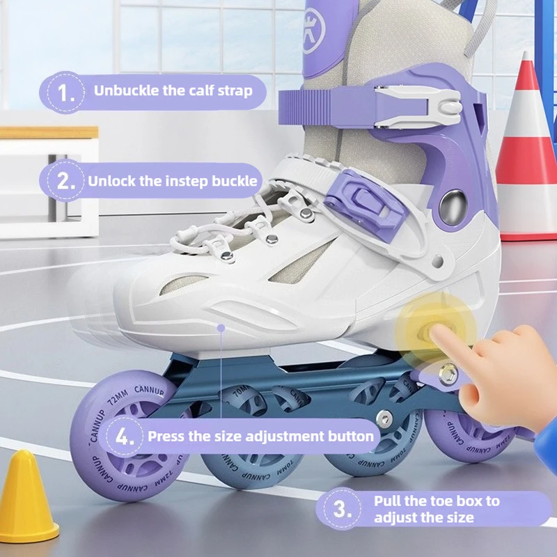 قابل للتعديل الاطفال مضمنة تزلج تضيء عجلات المبتدئين شفرات دوارة لصبي فتاة صف واحد حرة أحذية التزلج الترفيهية