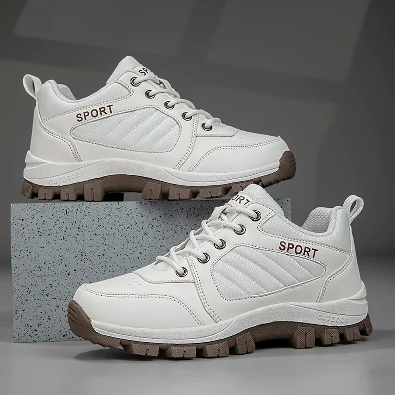 

New Fashion White Women's Hiking Shoes Big Size 42 Non-slip Mountain Trekking Shoes Men Trainers Breathable Outdoor Sneakers Men