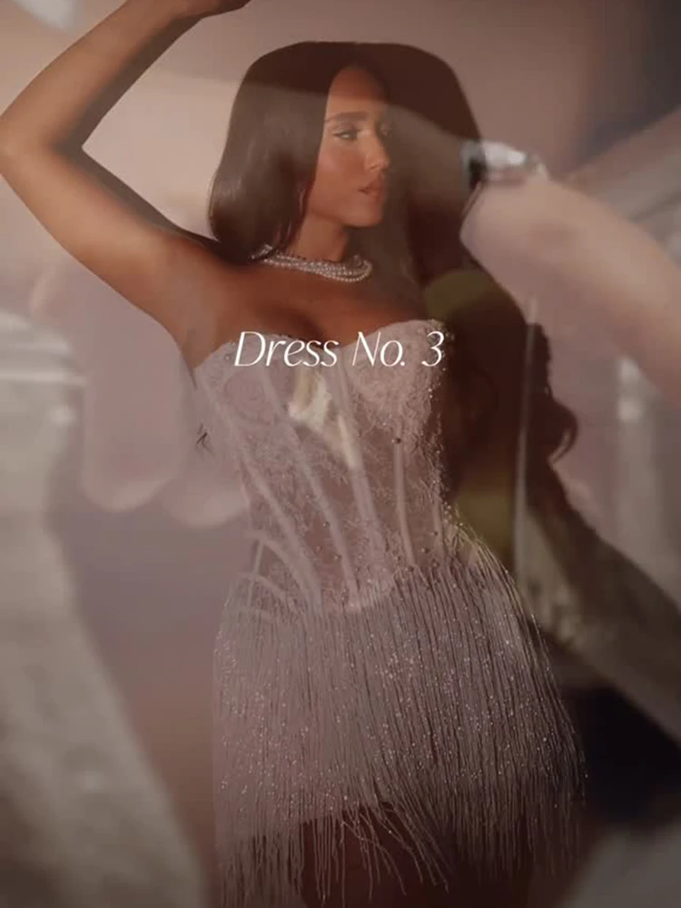 Mini abito con corsetto senza spalline – Abito da cocktail aderente da donna per discoteca, bustier in pizzo, abiti corti per eventi serali