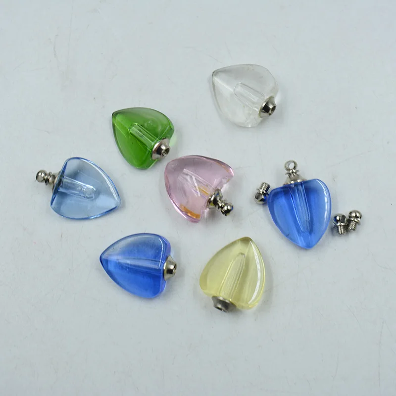 100pcs Mixed Color Crystal Perfume Vial Pendant Bottle