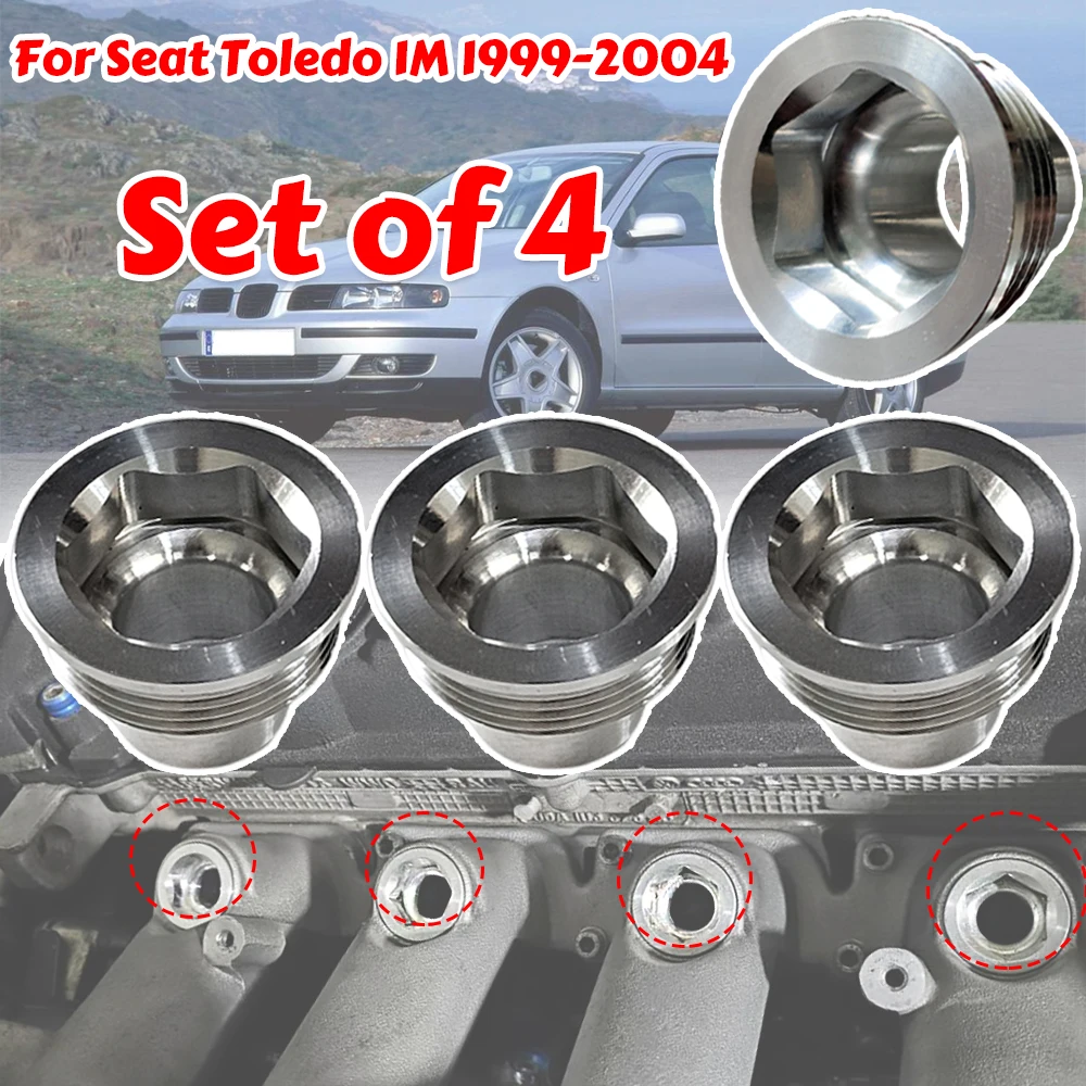 

Fuel Injector Insert Set For Seat Toledo 1M 1999-2004 New Upgrade Aluminum Cup Seat 06B133555H 06B133555D Car Replacement Parts