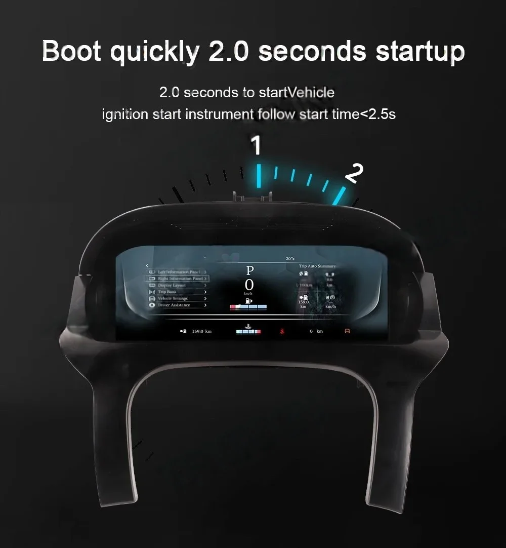 جديد 12.3 بوصة LCD أداة رقمية العنقودية لاند روفر إيفوك 2014-2019 IOS Carplay لوحة القيادة عرض عداد سرعة السيارة
