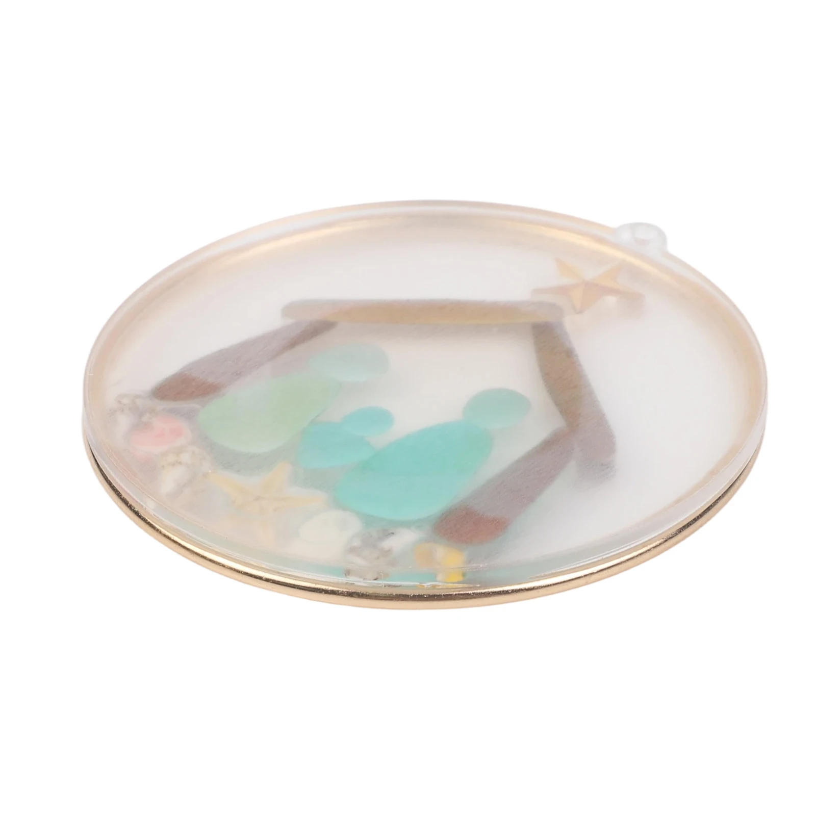 زخرفة أكريليك للعطلات تتميز برتقال يسوع مع تصميم الشاطئ الساحلي بما في ذلك زخارف البحر البلوري والنجمة الذهبية #5