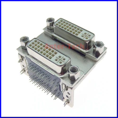 DVI24 + 5 A 24 + 5 BASE de doble capa DVI, pie recto/curvo, Conector de interfaz de pantalla de TV para PC