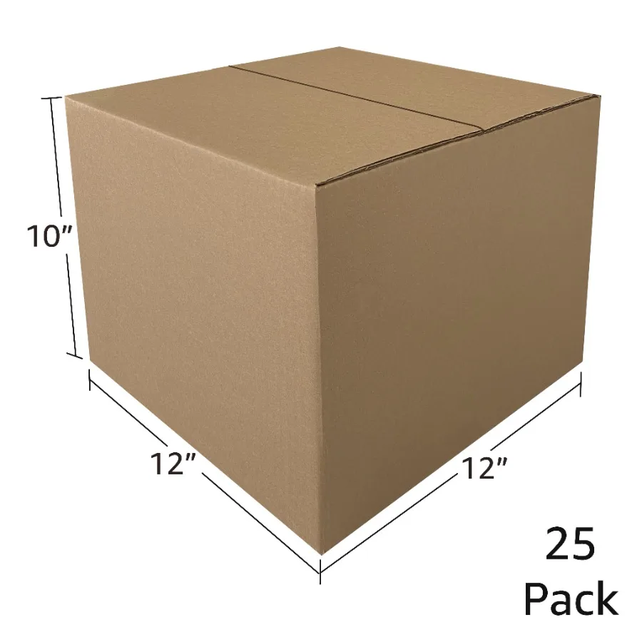 

Single Wall Standard Shipping Boxes 12 x 12 x 10 25 Count 1 Pack Ideal for E-commerce Packaging Retail Product Shipping and Sec