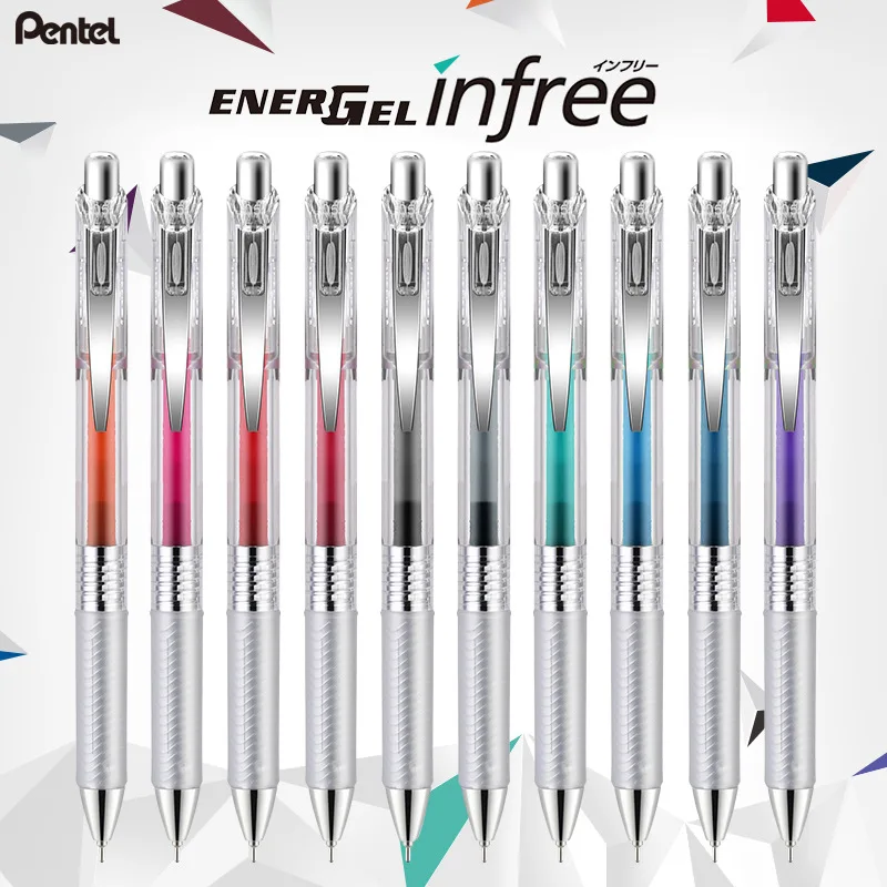 Pentel-Bolígrafo de Gel BLN75 de 0,5mm, 1 piezas, escritura suave, secado rápido, tinta de colores, ENERGEL Infree, escuela, oficina, papelería