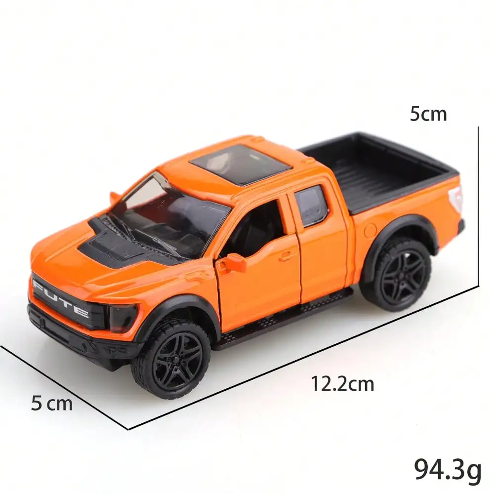 1pc (Bagged) 1/36 Scale Plain (Solid Color) Boy Toy, Partial Zinc Alloy Toy Car, FX-1500 WILD Style Toy Off-Road Pickup Truck, Alloy Die-Cast Toy Car, Realistic Off-Road Pickup, Pull-Back Spring Function, Openable Dual-Side Doors, Children's Toy