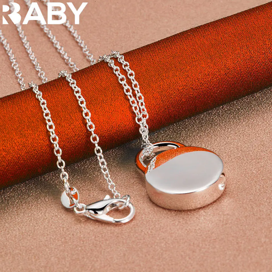 URBABY 40-75 سنتيمتر 925 فضة قفل دائري قلادة قلادة للنساء سحر الاتجاه هدايا عيد ميلاد موضة حفلة غرامة مجوهرات #6