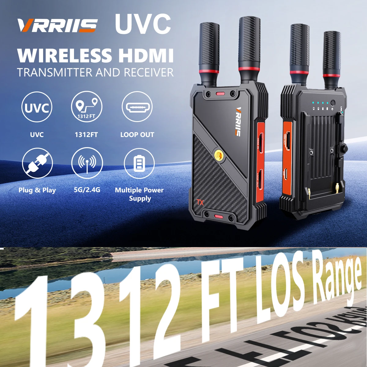 400m Wireless Transmission HDMI Extender Video Transmitter Receiver UVC Video Capture Record for Laptop PC Camera Live Streaming