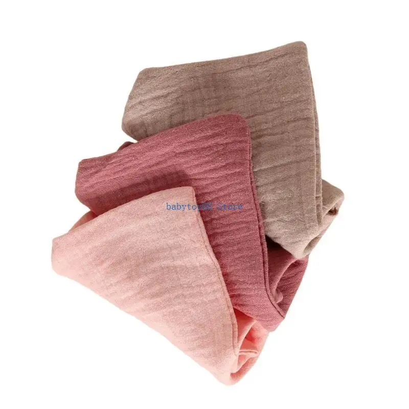 Y4UD 3pcs/set telas eructo absorbente suave babero 4 capas para recién nacidos toalla suave