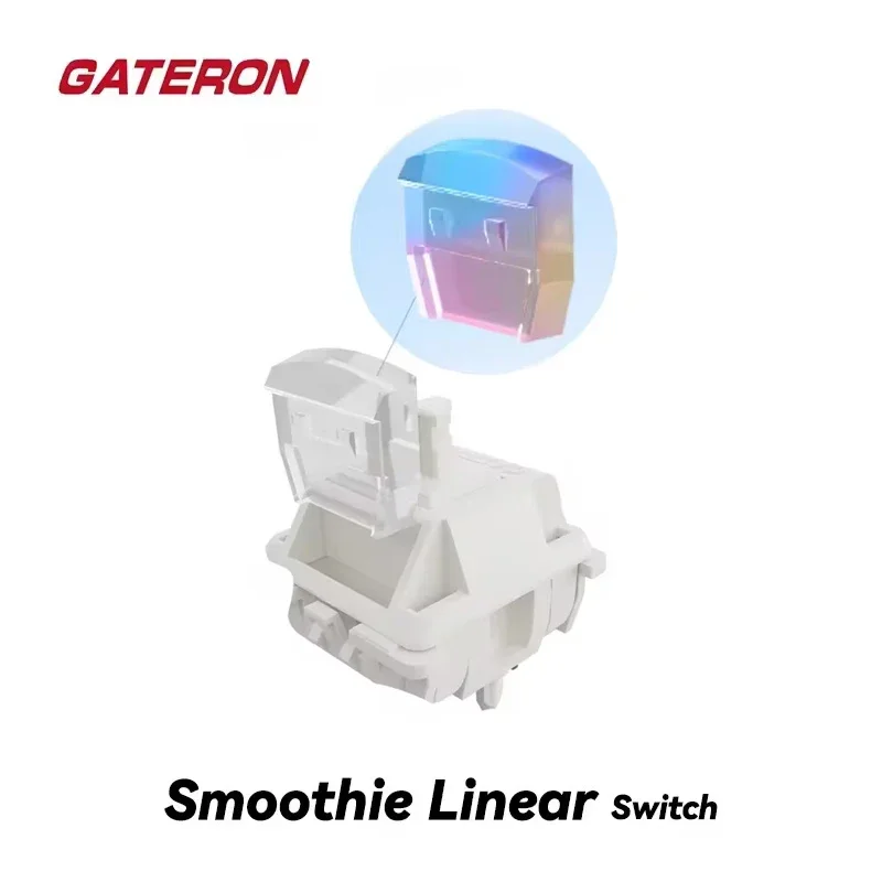 Gateron Smoothie Switch Linear Pre lubed 5Pin POM Dual Spring With Light Guide Pole DIY For Mechanical Keyboard Switches