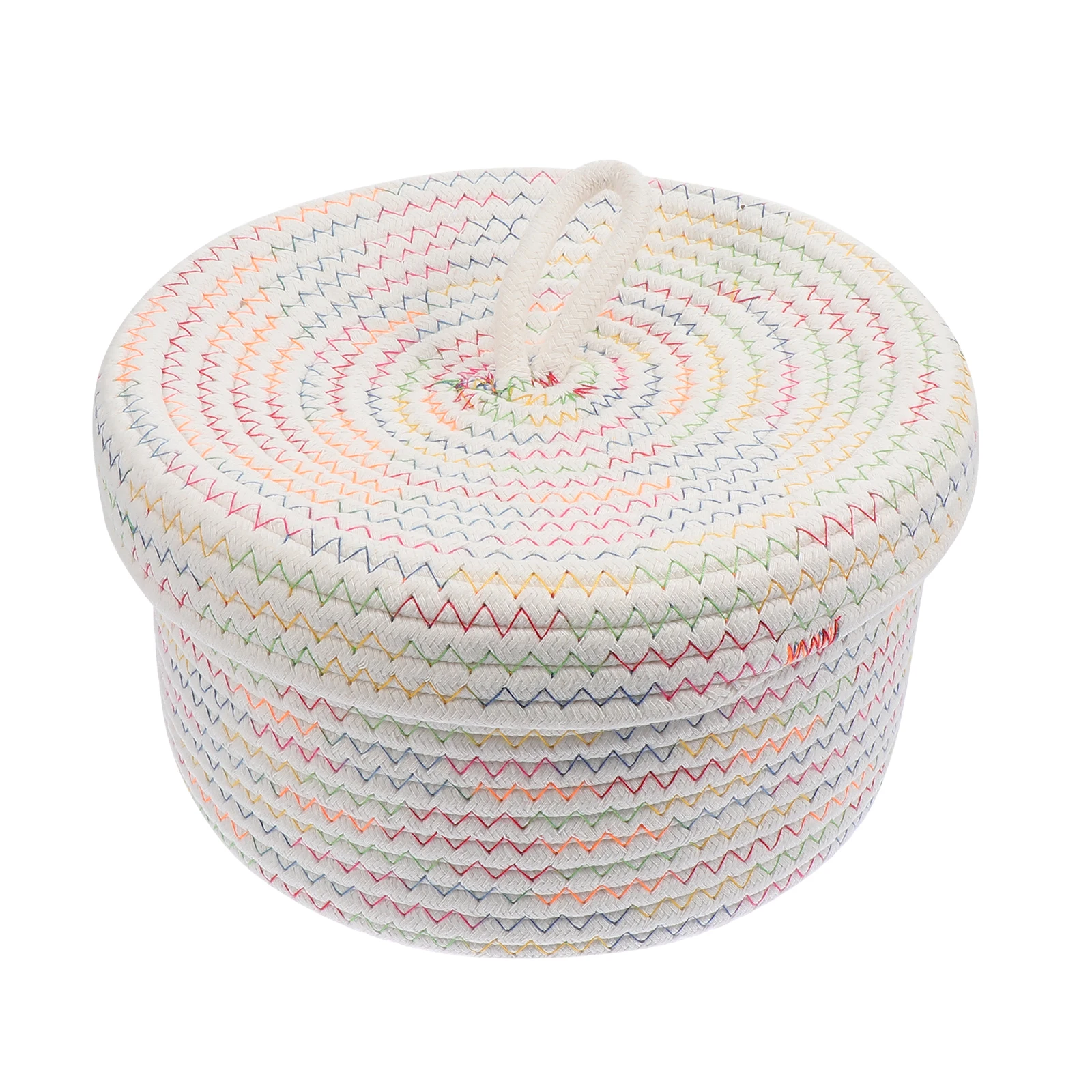 

1pc Home Storage Basket Cotton Woven Multifunctional Closet Bins Laundry Hamper Handmade Decorative Organizer Container