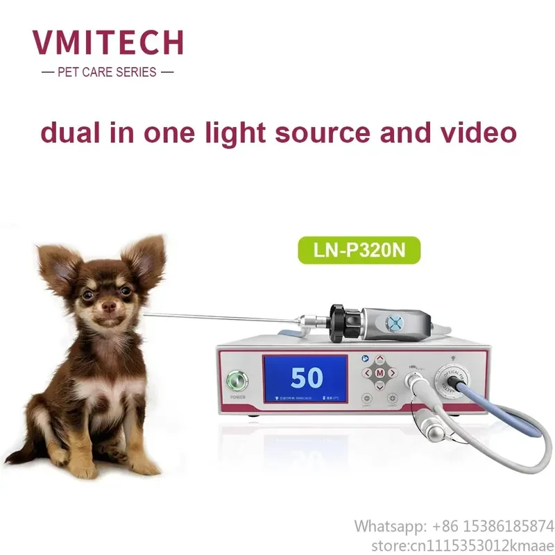 Vequyn LN-P320N Dual-in-One Veterinary Light Source & Video System – CE/ISO Certified, 2-Year Warranty for Pets