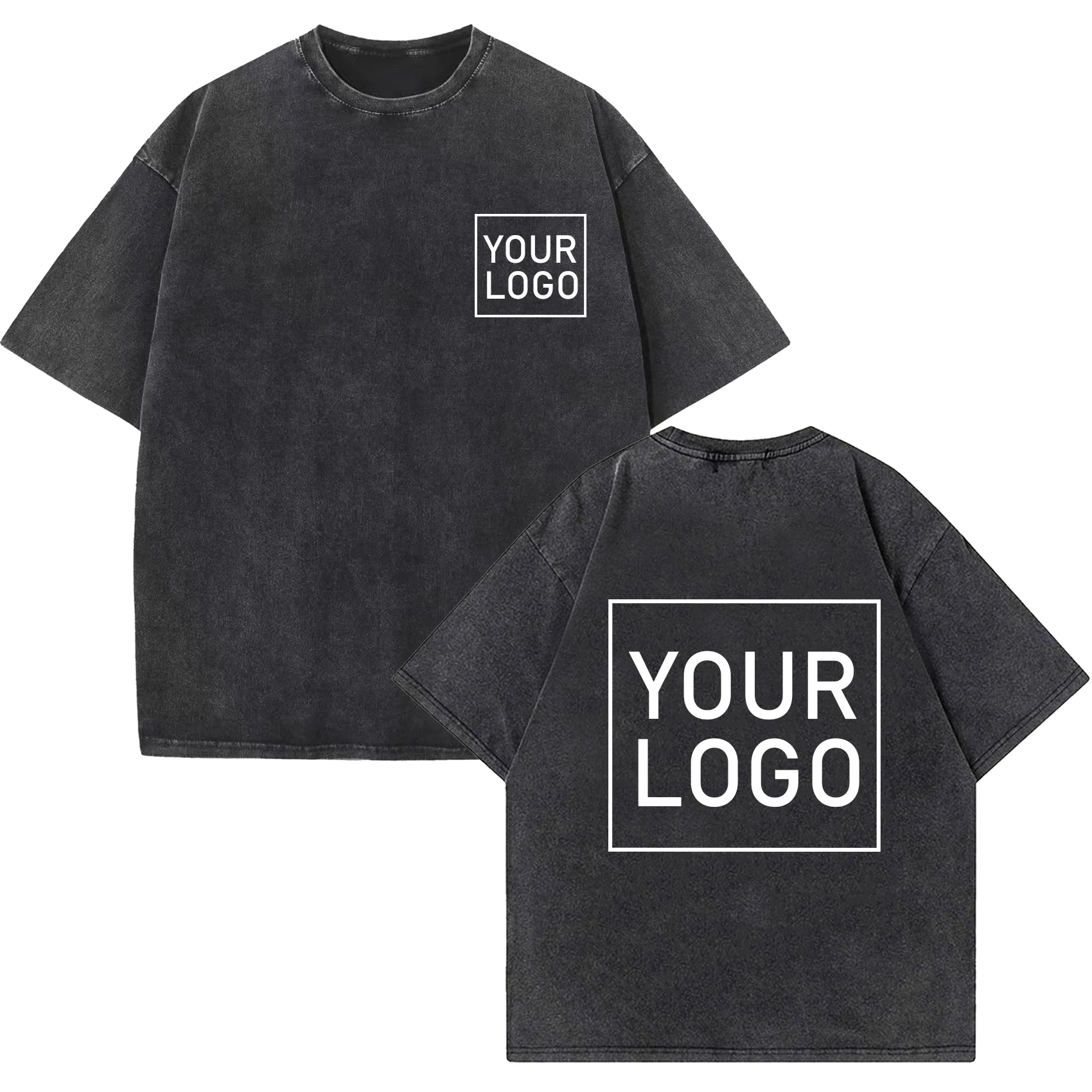 Custom Your Own Design Men Washed Tshirt Custom Logo Diy Printing T Shirt Short-Sleeved Customed T-Shirt