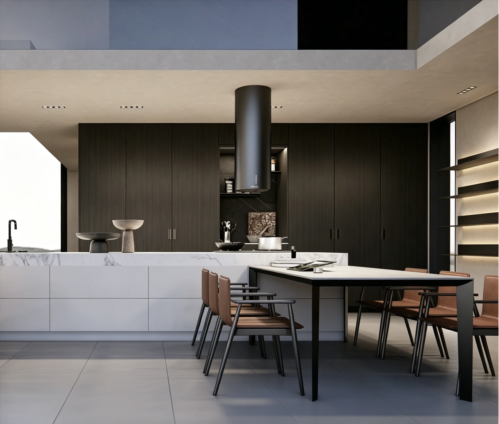 Commercial Kitchen Projects - # Donker houtnerf sinterstenen aanrechtblad keuken