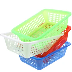 4pcs Draining Baskets Hollow Out Plastic Storage Basket Household Vegetable Baskets