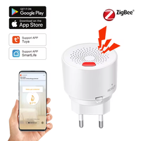 Tuya Smart Zigbee Natural Gas Sensor Combustible Household LPG Gas Leakage Alarm Detector 70dB Sound APP Control Need Zigbee Hub