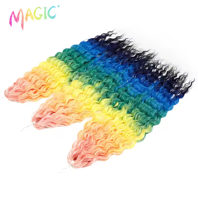 Magic Ariel Curl Hair Water Wave Twist Crochet Hair Synthetic Braid Hair Ombre Blonde 22 Inch Deep Wave Braiding Hair Extension - Image 75