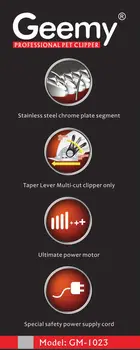 GEEMY GM1023 Profesionální zastřihovač zvířecích chlupů s nulovým nastavením 10 nejlepší prodej zastřihovač vlasů geemy - №4