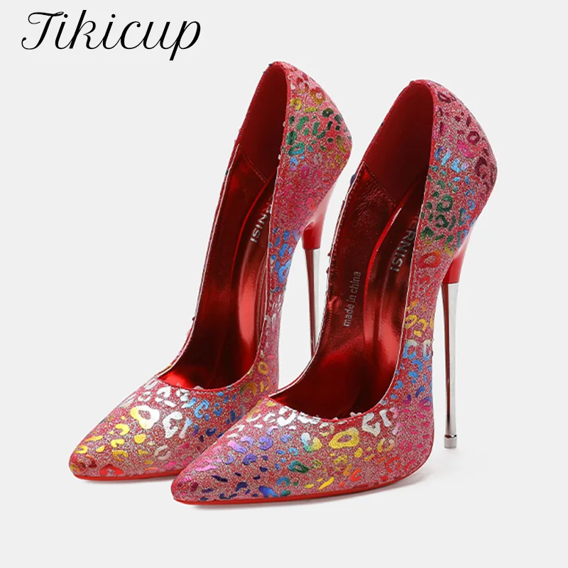 

New Arrival Customize 16CM Metal Jacquard fabric High Heels Sexy Red Pointed Pumps SM Cross Dresser Fetish Gay Man Unisex Shoes