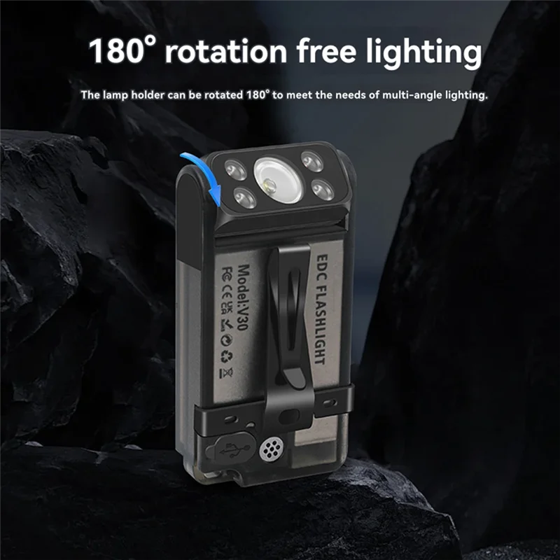 L70A V30 Flashlight Keychain Power Bank Keychain Light Camping Fishing Torch Emergency
