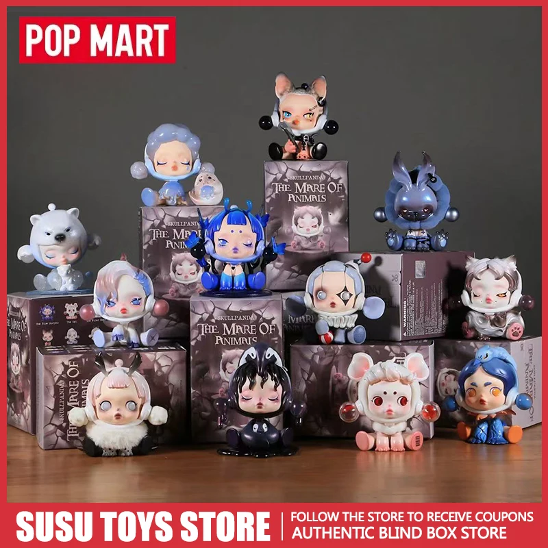 

Genuine POP MART Skullpanda The Mare of Animals Series Blind Box Kawaii Anime Action Figure Mystery Surprise Girls Birthday Gift