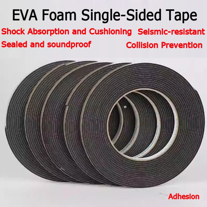 

Thickened EVA Foam Single-Sided Adhesive Tape, High-Viscosity Strong Black Foam Tape, EPDM Ethylene Propylene Rubber Foamed Stri