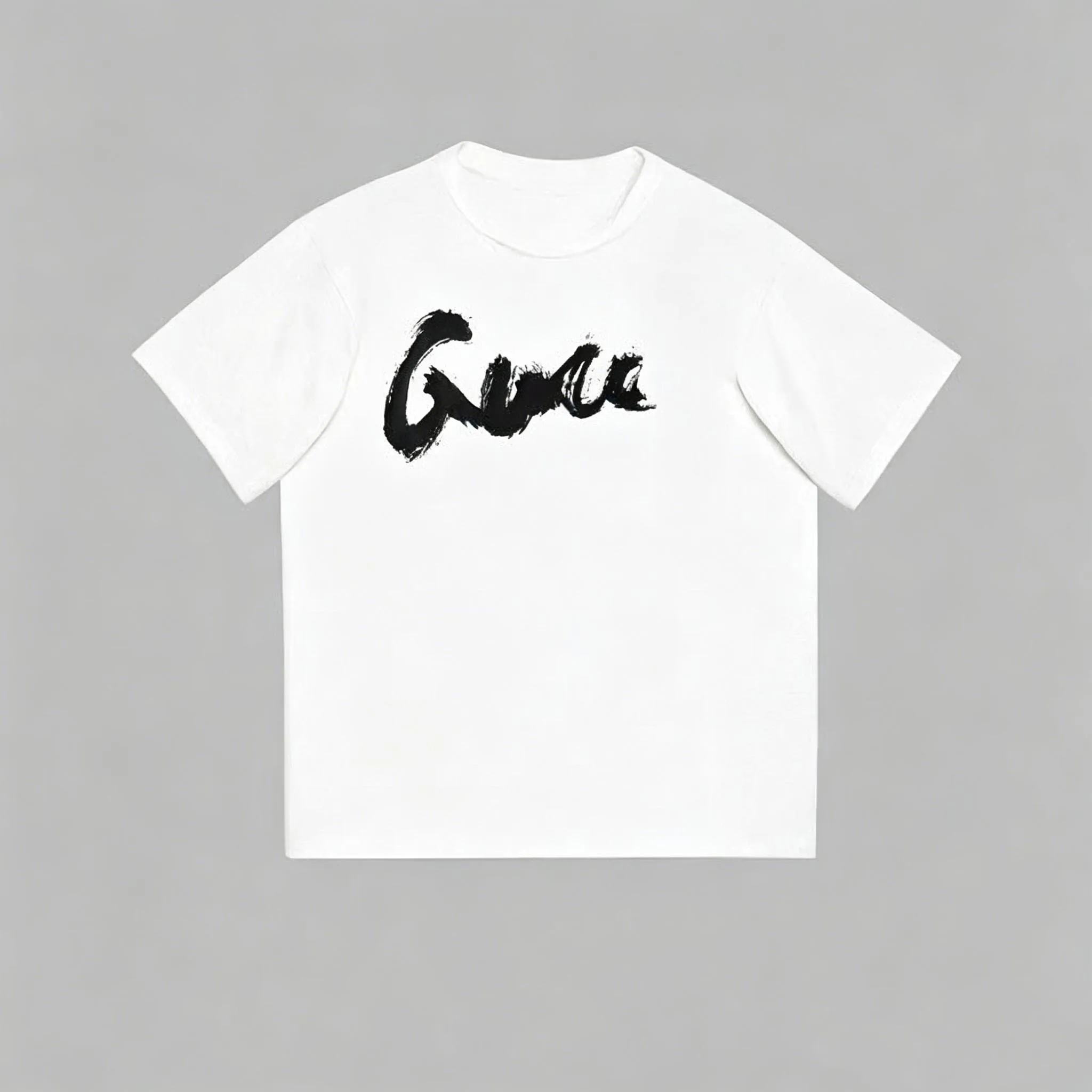 2026 New Limited Edition Pure Cotton Round-Neck Loose-Fitting Summer Short-Sleeved Letter-Printed Shirt for Both Men and Women