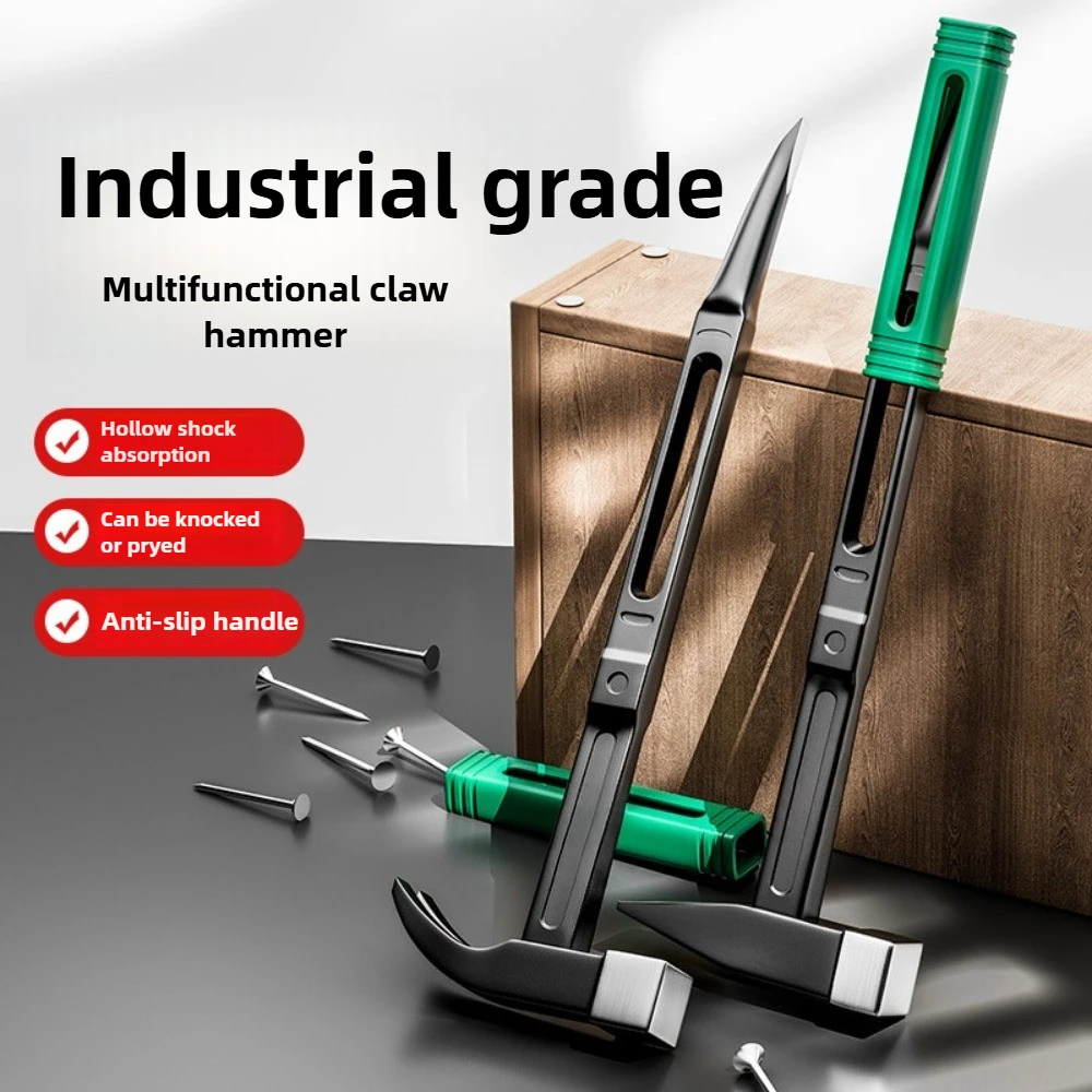 

Sheep Horn Hammer Integrated Household Woodworking Iron Absorption Round Head Nail Suction Croissant Hammers Tool