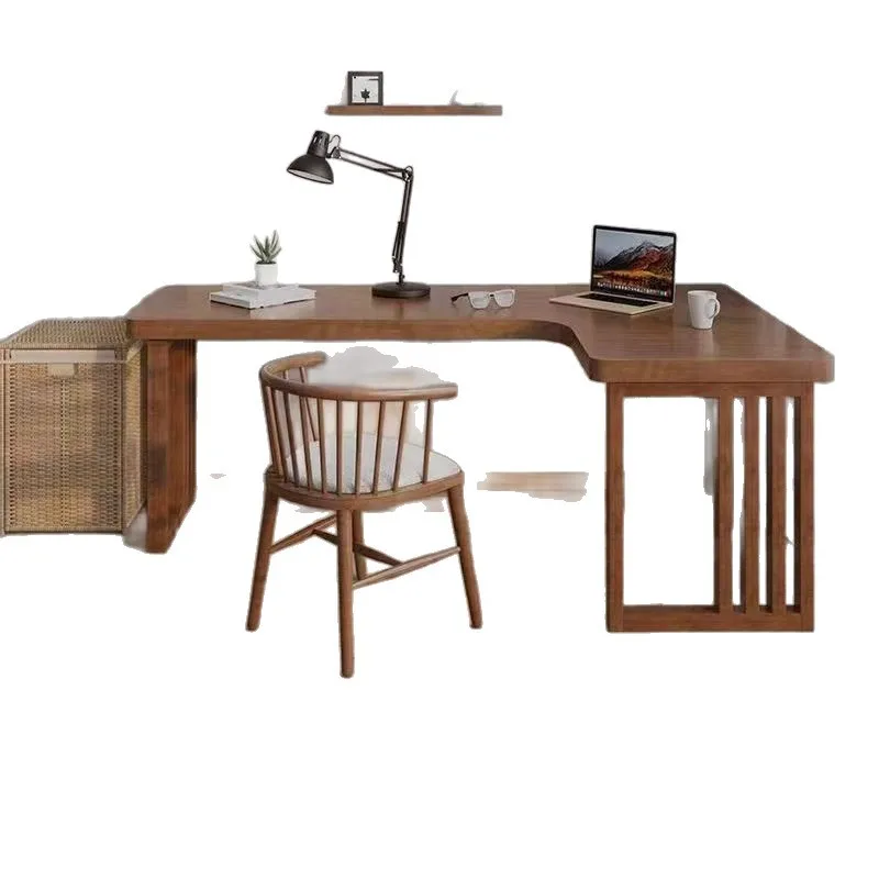 

Угловой компьютерный стол из массива дерева для дома, спальни, пристенный, простой L-образный стол, угловой письменный стол для учебы