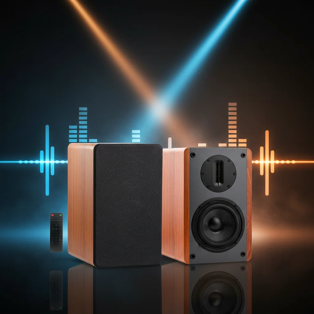 Samtronic 5 Inch Bookshelf Speaker Professional Monitor LoudSpeaker Active and Passive Home Theater Audio System Sound Speaker