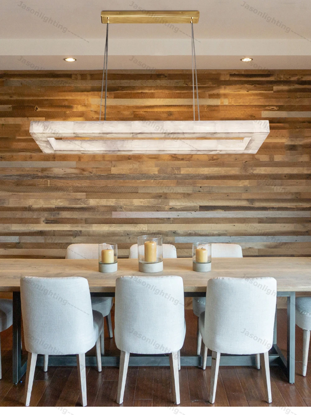 Dimmable LED Natural Marble Pendant Light Alabaster