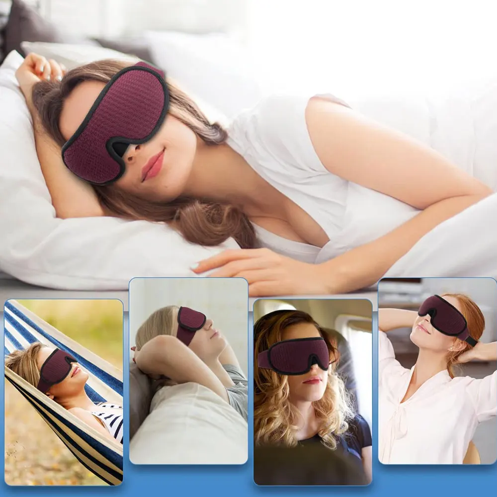 3D Breathable Sleeping Mask Block Out Light Memory Foam Eyeshade Household Travel Sleepmasker Blindfold Sleeping Aid Eyepatch